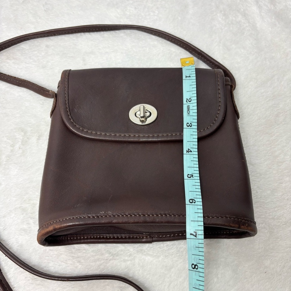 Vintage Coach Tango Leather Bag 1998 Mahogany Nickel Hardware Crossbody - Picture 9 of 10
